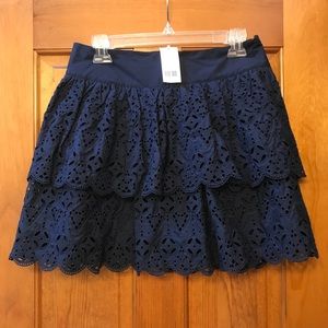 Banana Republic Navy Eyelet Skirt
